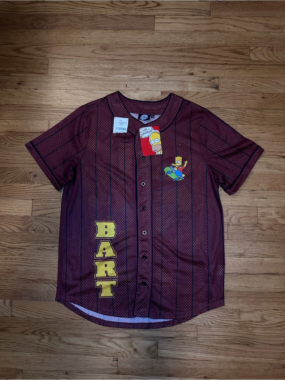 The Simpsons Burgundy Baseball Jersey (Brand New!)